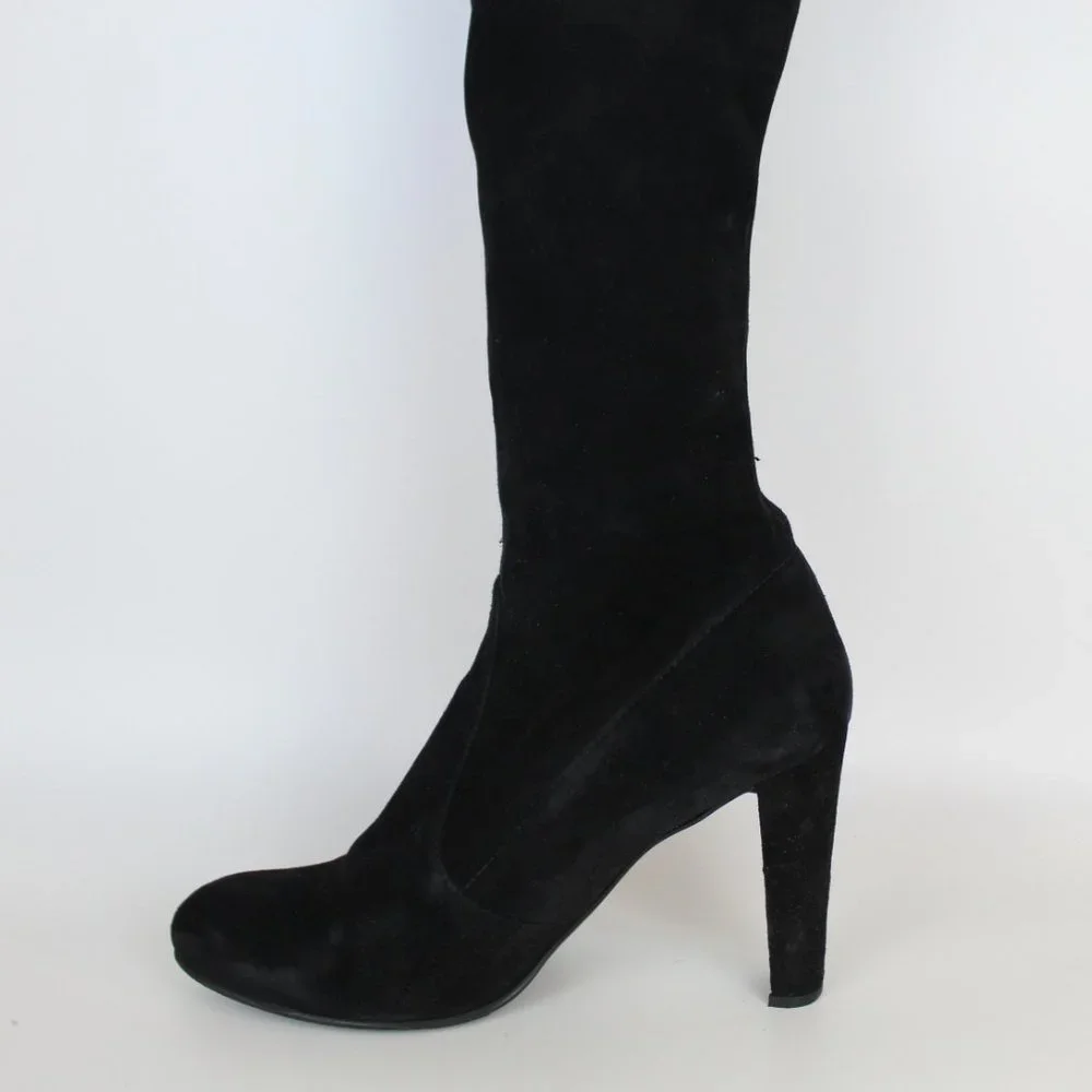 NEW Stuart Weitzman Highland Suede Over-the-knee Boot, Black, US 10.5
